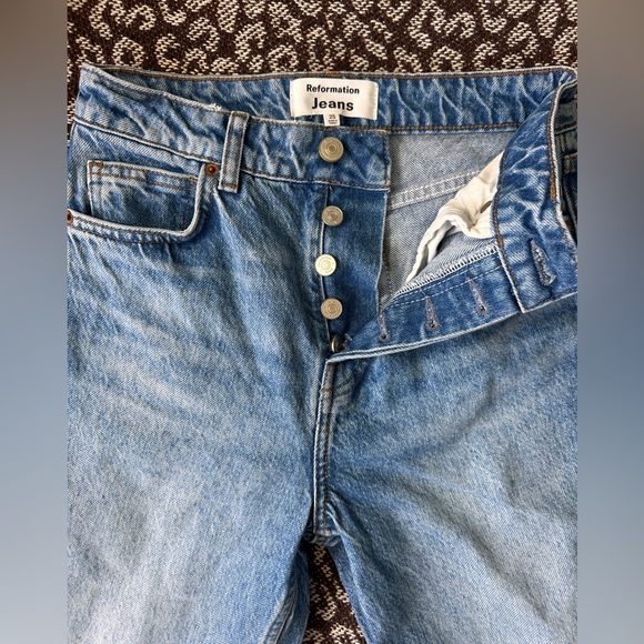 Women’s Reformation Cynthia High Rise Straight Jeans, Long Size 25 - Picture 3 of 8